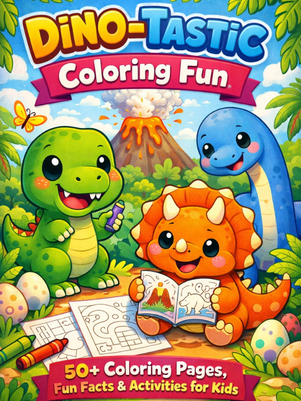 Dinosaur Coloring Book for Kids – 40+ Unique Pages