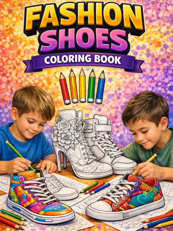 Ultimate Fashion Shoes Coloring Book for Adults & Teens: 50 Trendy
