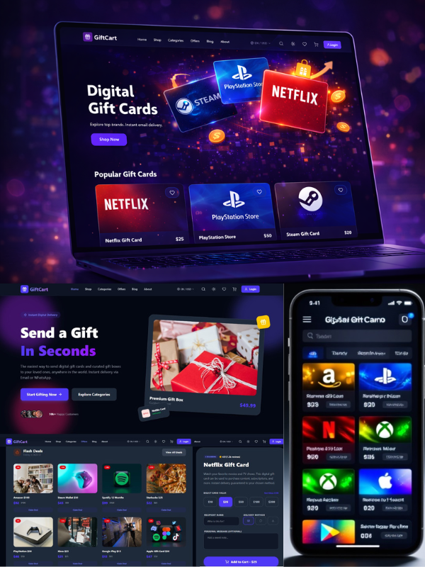 GiftCart Premium Digital Gift Card & E-Commerce Platform