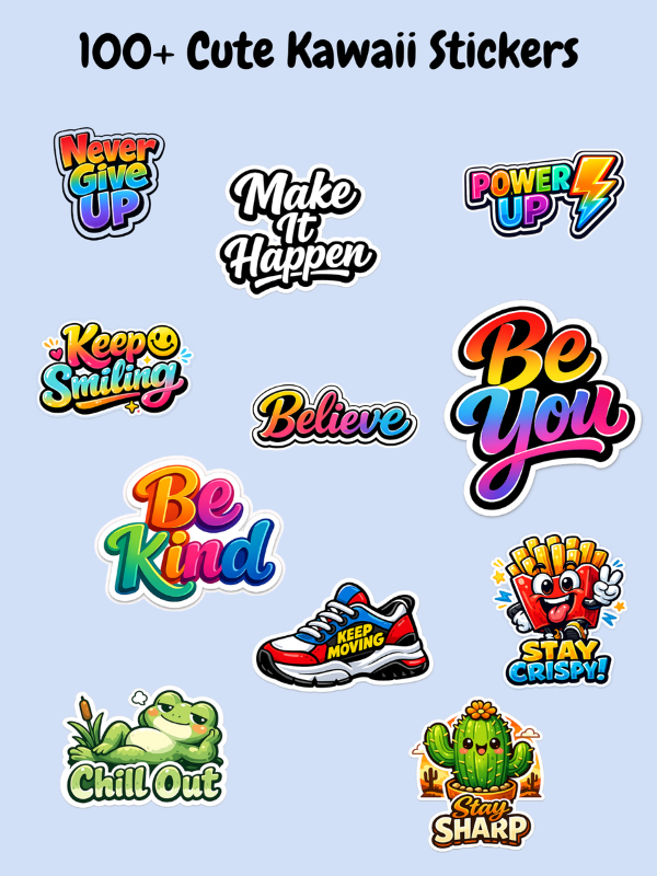 Kawaii Cute Stickers Pack – 100+ Adorable Vinyl Stickers - Image 4